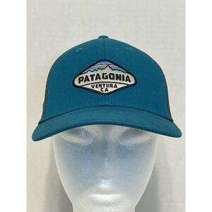 Patagonia Ventura‎ CA P-6 Logo Trucker Hat Teal Blue Grey Snapback Cap